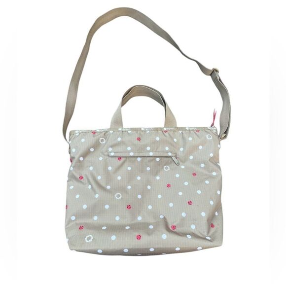 LeSportSac Easy Carry Tote Bag Lucky Dot Womens Beige Ladybug Polka dot Print - Picture 1 of 12